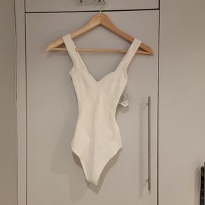 AF Ribbed Sweetheart Neckline Bodysuit